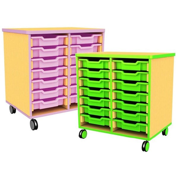 Edge Double Bay Mobile Shallow Tray Units