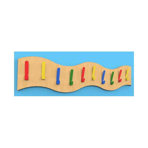 Multi-Coloured Wave Classroom Coat Hook Rails