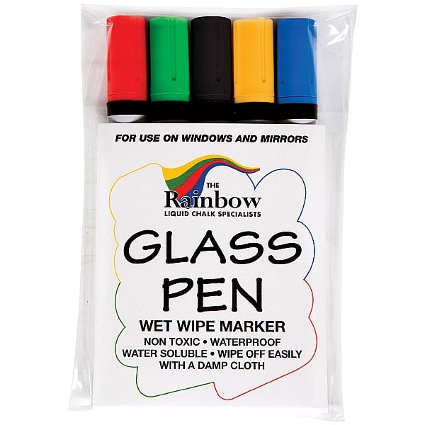 Coloured Wetwipe Glass And Blackboard Pens