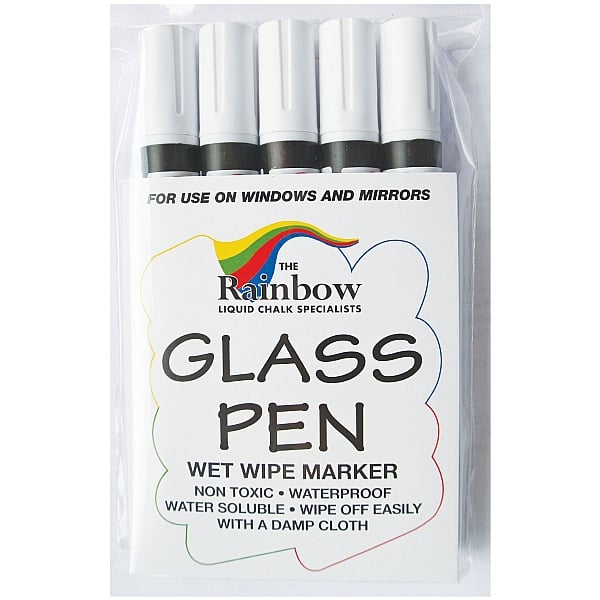 White Wetwipe Glass And Blackboard Pens