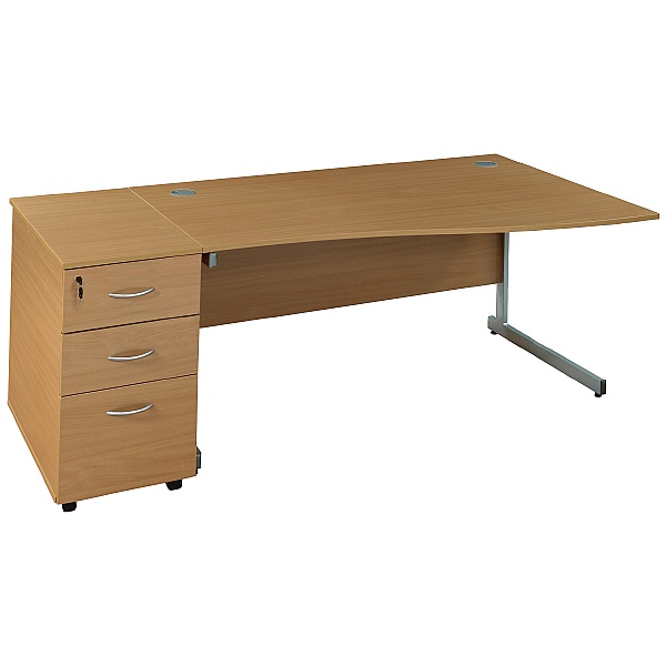 Solar Cantilever Wave Desks With Desk High Ped