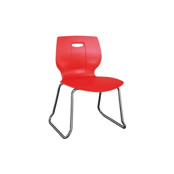 Scholar Premium Skid Base Chair - Red