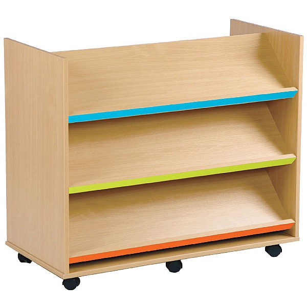 Bubblegum 3 Coloured Angled Shelves Library unit