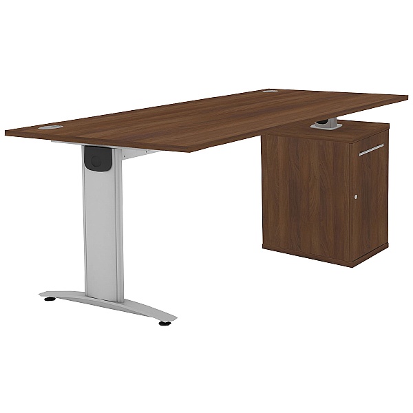 Protocol iBeam Rectangular Desk With Cupboard Pede