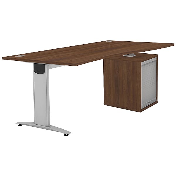Protocol iBeam Wave Desk With Tambour Pedestal