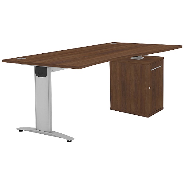 Protocol iBeam Wave Desk With Cupboard Pedestal