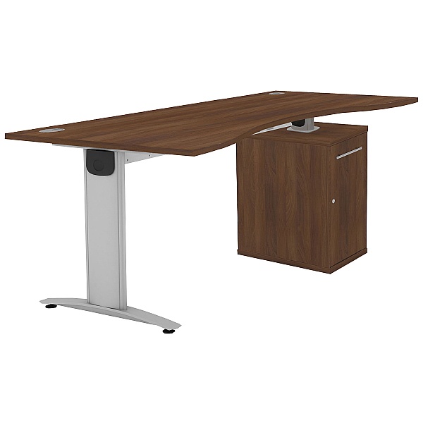 Protocol iBeam Double Wave Desk With Cupboard Pede