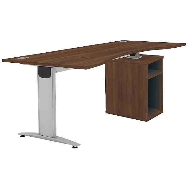 Protocol iBeam Double Wave Desk With Open Pedestal