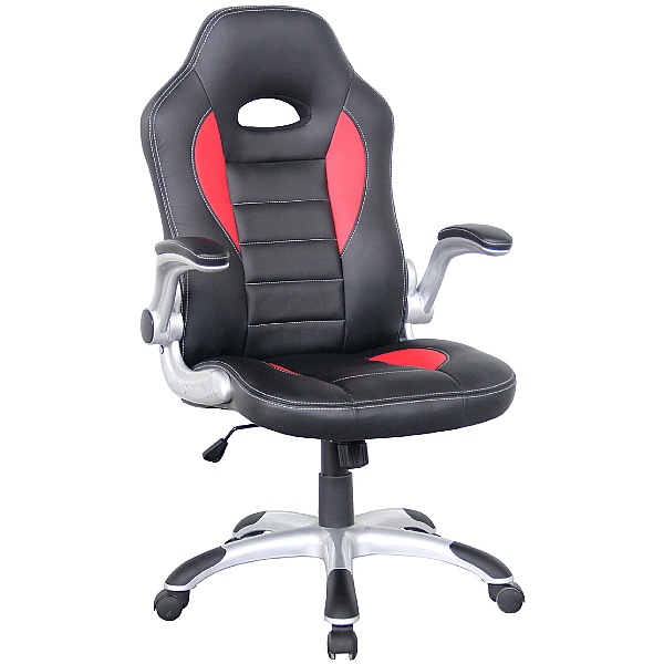 Rocaro Leather Faced Office Chair Red