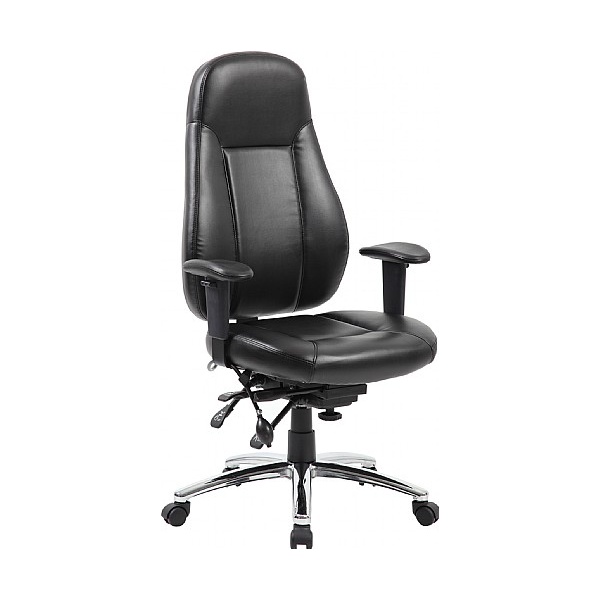 Beta 24 Hour Black Leather Task Chairs