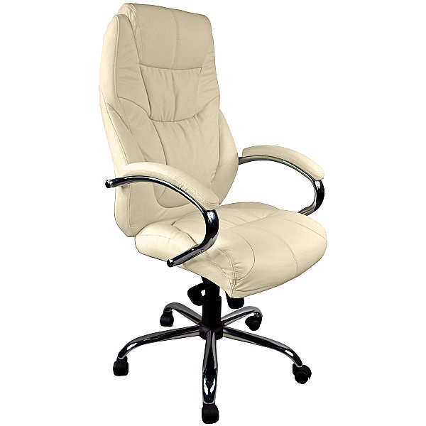 Genoa Leather Executive Office Chair Cream