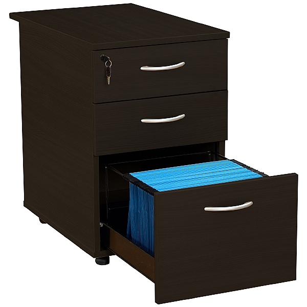 Next Day Eclipse Black Desk High Pedestals