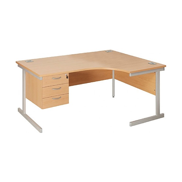 Commerce II Ergonomic Desks With Fixed Pedestal