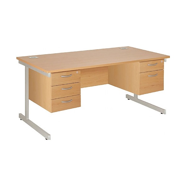 Commerce II Rectangular Desk With Double Fixed Ped