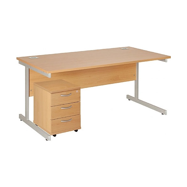 Commerce II Rectangular Desks With Mobile Pedestal