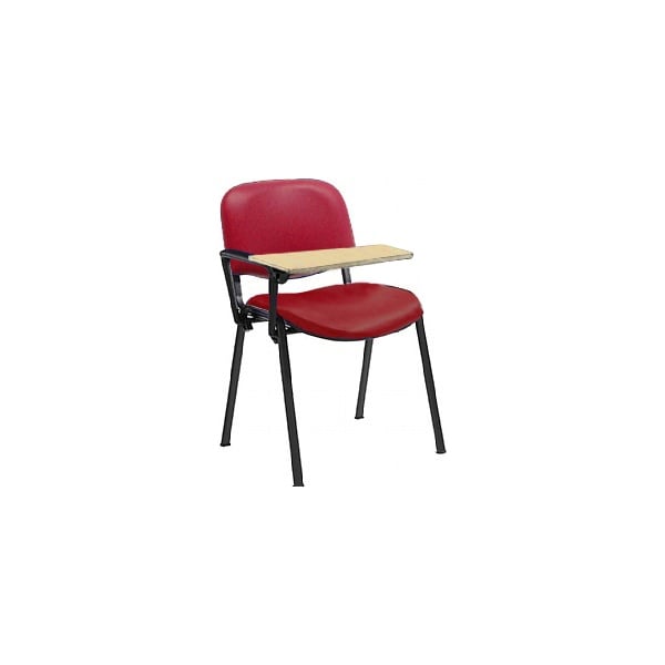 Swift Vinyl Conference Chair with Black Frame with Wooden Writing Tablet (Pack of 4 Chairs)
