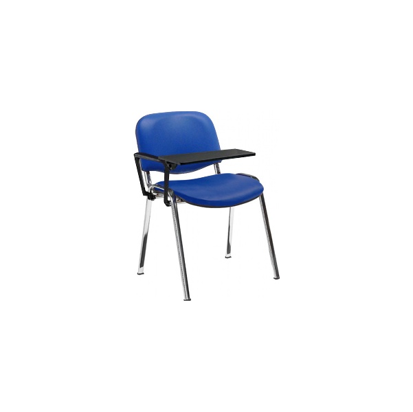 Swift Vinyl Conference Chair with Chrome Frame with Plastic Writing Tablet (Pack of 4 Chairs)