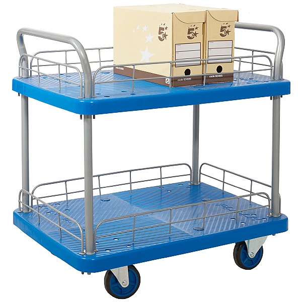 2 Shelf Trolley With Wire Surround