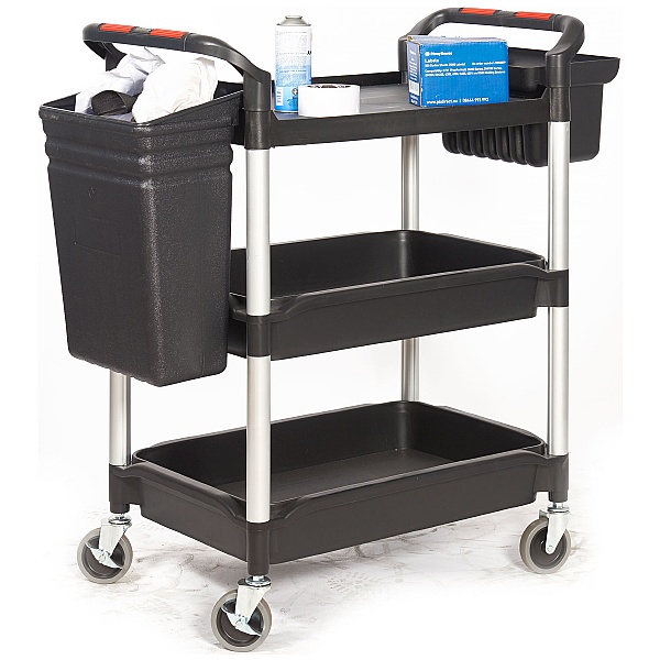 Deep 3 Shelf Tub Trolley With Plastic Buckets