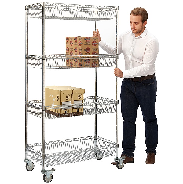 Chrome Wire Shelf Trolley