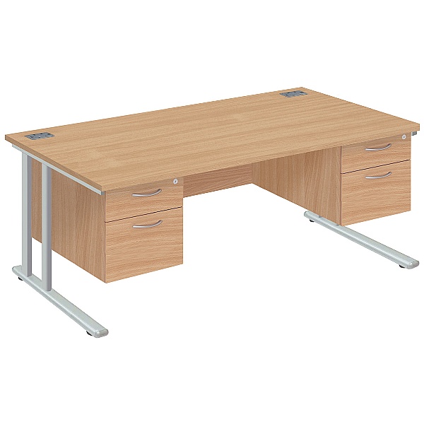 Commerce II Deluxe Rectangular Office Desks With D