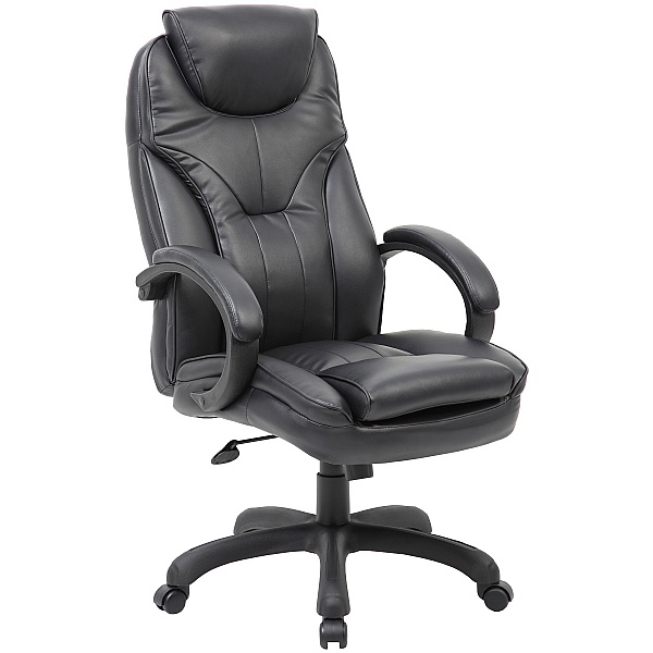 Tuscany High Back Black Leather Manager Chairs