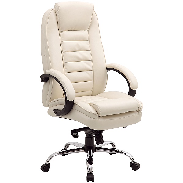 Lucca Cream Executive Leather Office Chairs