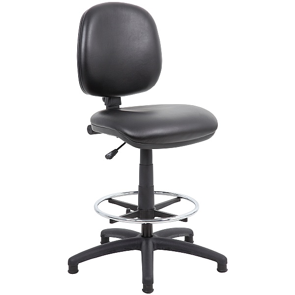 Comfort Leather Faced Draughtsman Chair