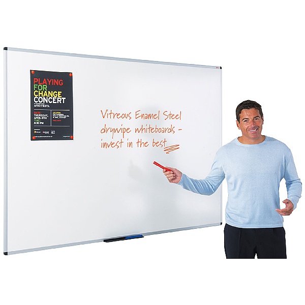 Write-On Vitreous Enamel Steel Magnetic Whiteboard