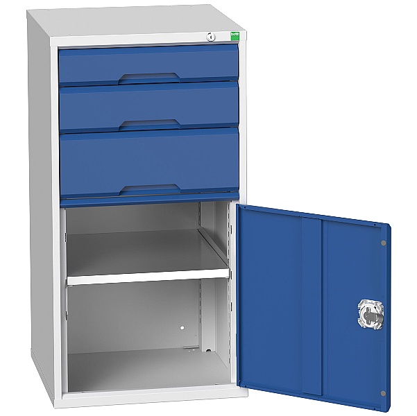 Bott Verso Drawer Cabinets - 525mm Wide x 1000mm High - 3 Drawers With Cupboard