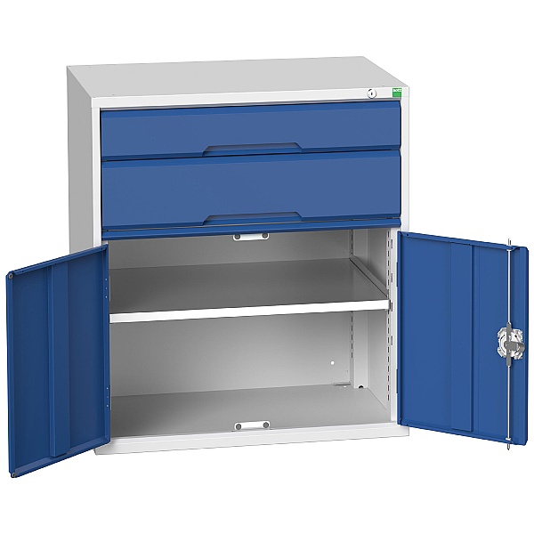 Bott Verso Drawer Cabinets - 800mm Wide x 900mm High - 2 Drawers With Cupboard