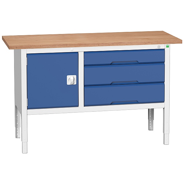 Bott Verso Storage Benches - 1500mm With Cupboard & 3 Drawers