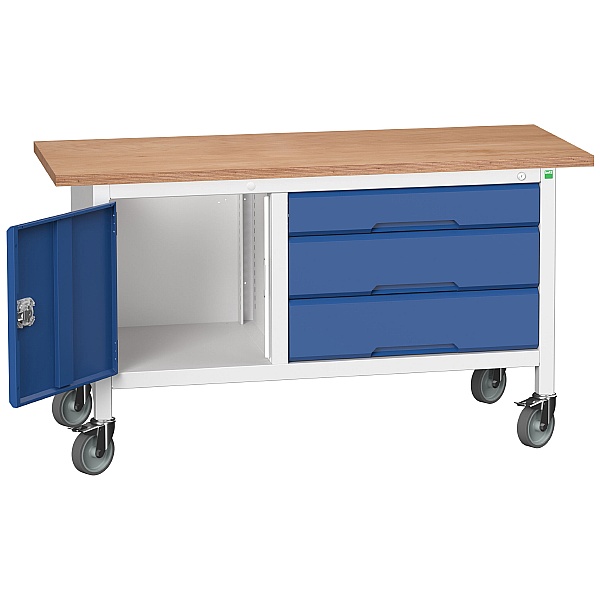 Bott Verso Mobile Storage Benches - 1500mm Cupboard With 3 Drawer