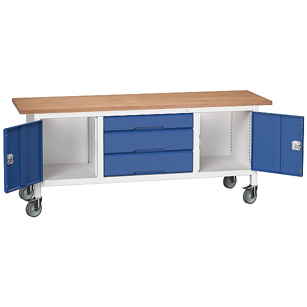 Bott Verso Mobile Storage Benches - 2000mm 3 Drawers With 2 Cupboards