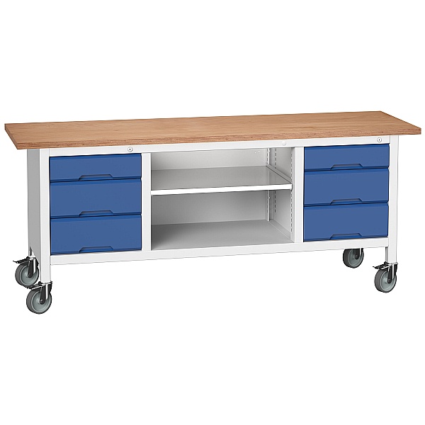 Bott Verso Mobile Storage Benches - 2000mm 6 Drawers