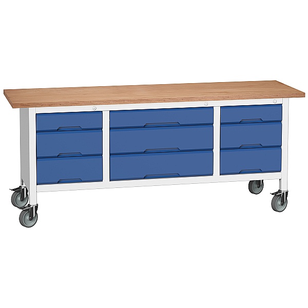 Bott Verso Mobile Storage Benches - 2000mm With 9 Drawers