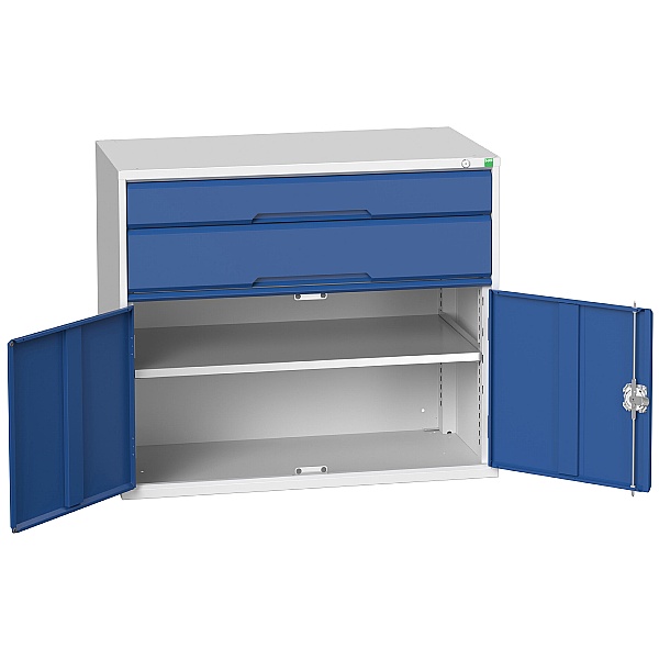 Bott Verso Drawer Cabinets - 1050mm Wide x 900mm High - 2 Drawers With Cupboard