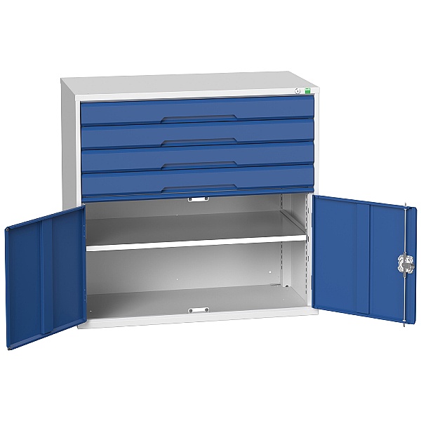 Bott Verso Drawer Cabinets - 1050mm Wide x 1000mm High - 4 Drawers With Cupboard