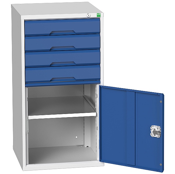 Bott Verso Drawer Cabinets - 525mm Wide x 1000mm High - 4 Drawers With Cupboard