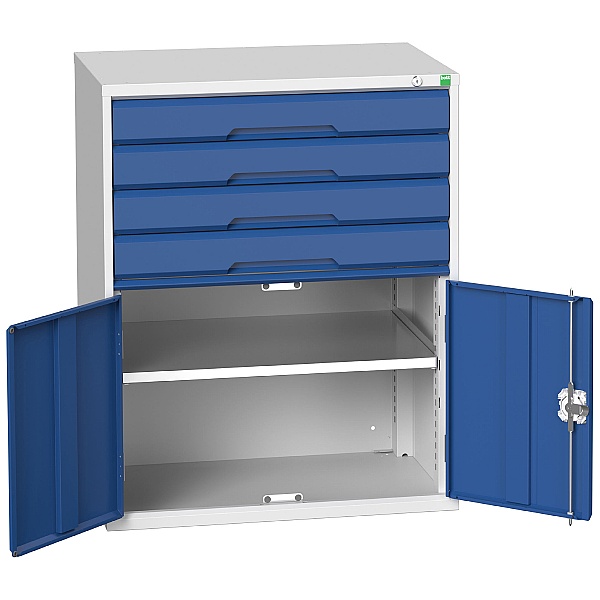 Bott Verso Drawer Cabinets - 800mm Wide x 1000mm High - 4 Drawers With Cupboard