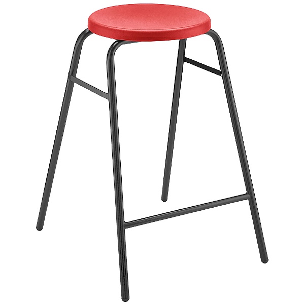 Globe Red Classroom Stool Black Frame