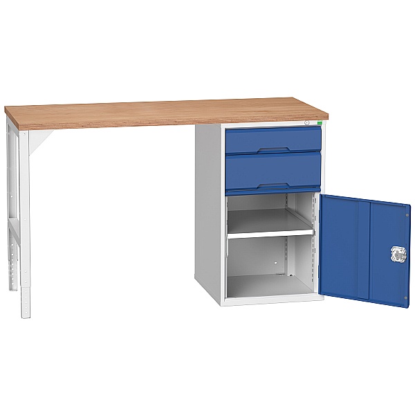 Bott Verso Pedestal Benches - 525mm Pedestal With Cupboard & 2 Drawers