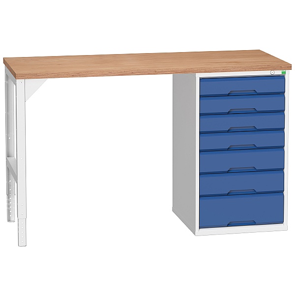 Bott Verso Pedestal Benches - 525mm Pedestal With 7 Drawers