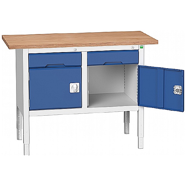 Bott Verso Storage Benches - 1250mm With 2 Cupboards & Drawers