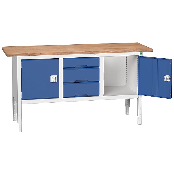 Bott Verso Storage Benches - 1750mm With 2 Cupboards & 3 Drawers