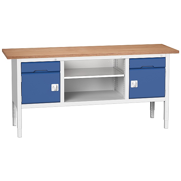Bott Verso Storage Benches - 2000mm With 2 Cupboards & 2 Drawers