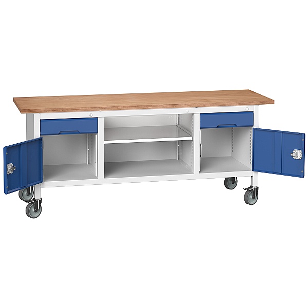 Bott Verso Mobile Storage Benches - 2000mm With 2 Cupboards & 2 Drawers