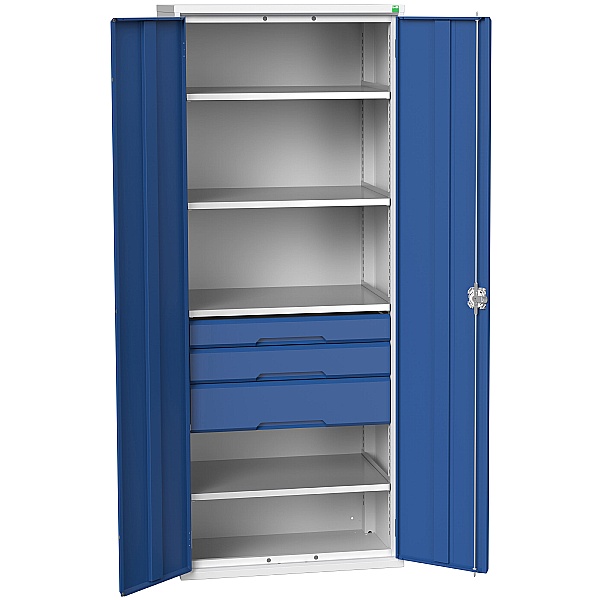 Bott Verso Kitted Cupboard 800W 4 Shelves and 3 Drawers