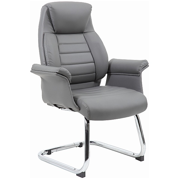 Jersey  Executive Leather Faced Visitor Armchairs