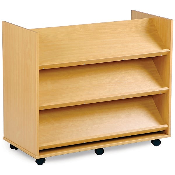 Library Unit With 3 Angled Shelves On Each Side